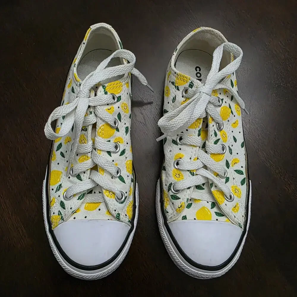 Converse All Star Low Lace Up Lemon Sneakers Size 1